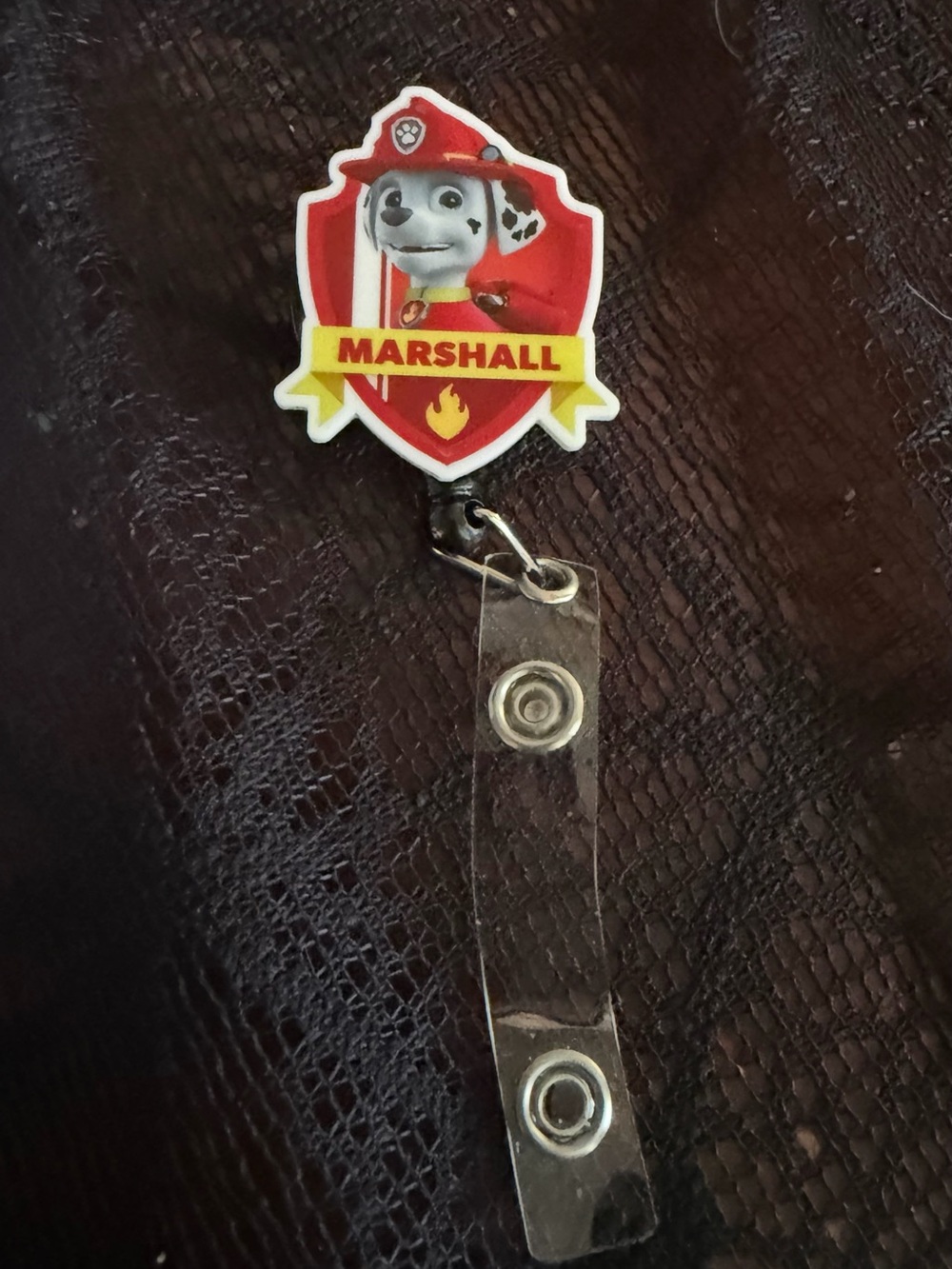 Marshall Paw Patrol Red Badge Retractable ID Reel